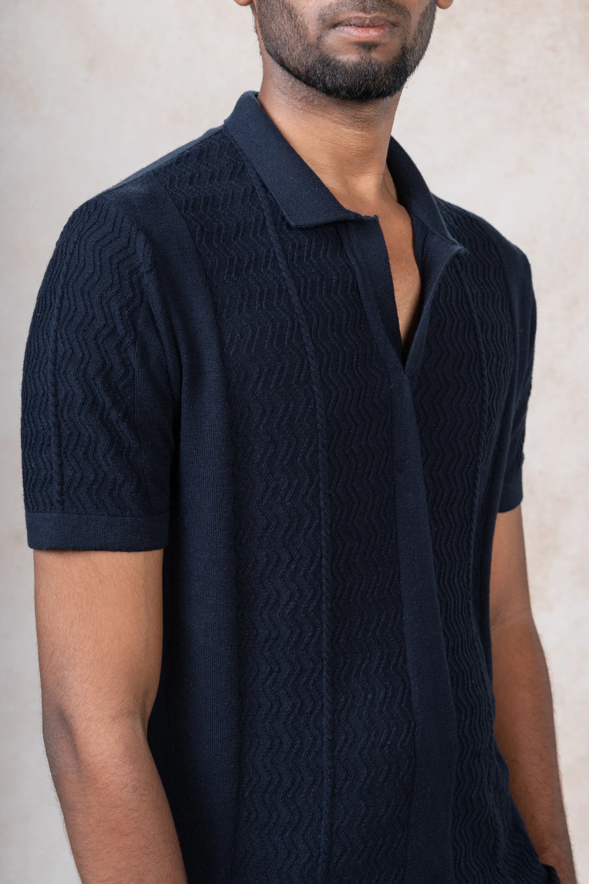 Textured  Knit Polo