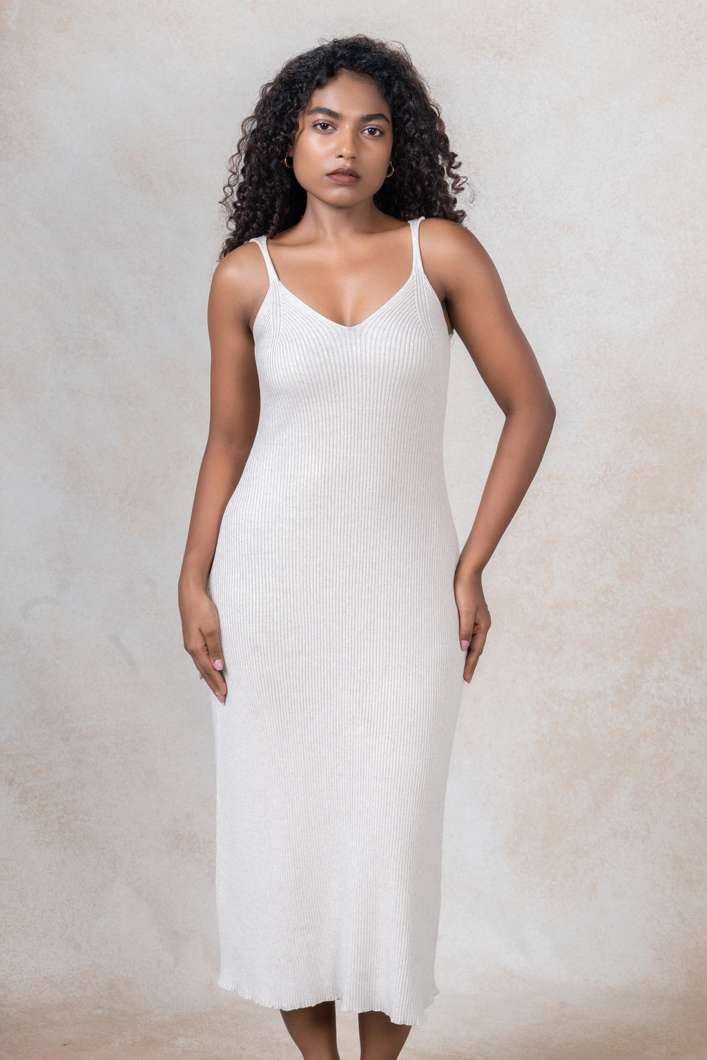 Sleeveless Structured Midi Dress