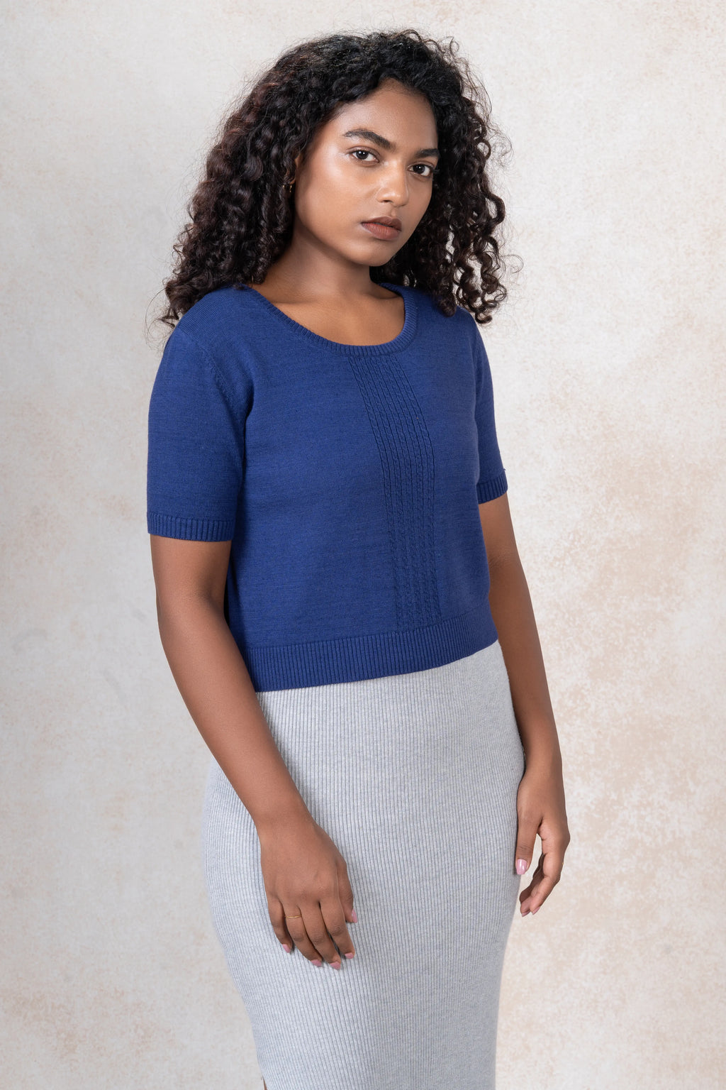 Textured Knit T-Shirt