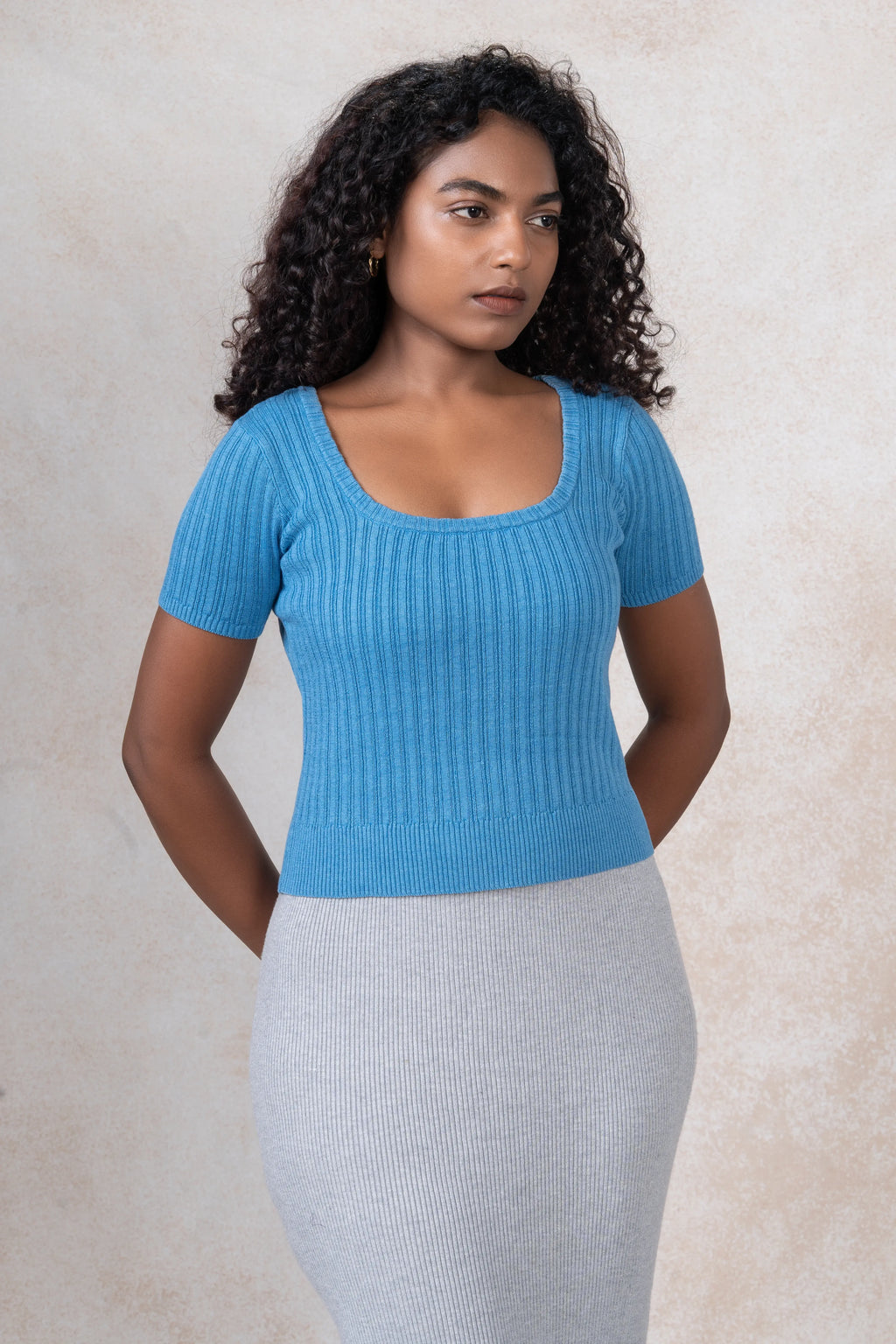 Modern Square Neck Knit Top
