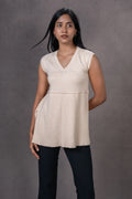 Sleeveless Pleated Knit Top