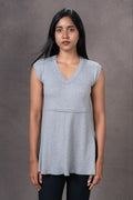 Sleeveless Pleated Knit Top