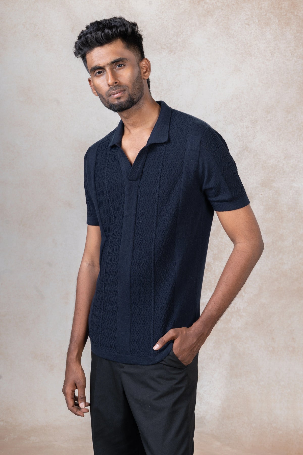 Textured  Knit Polo