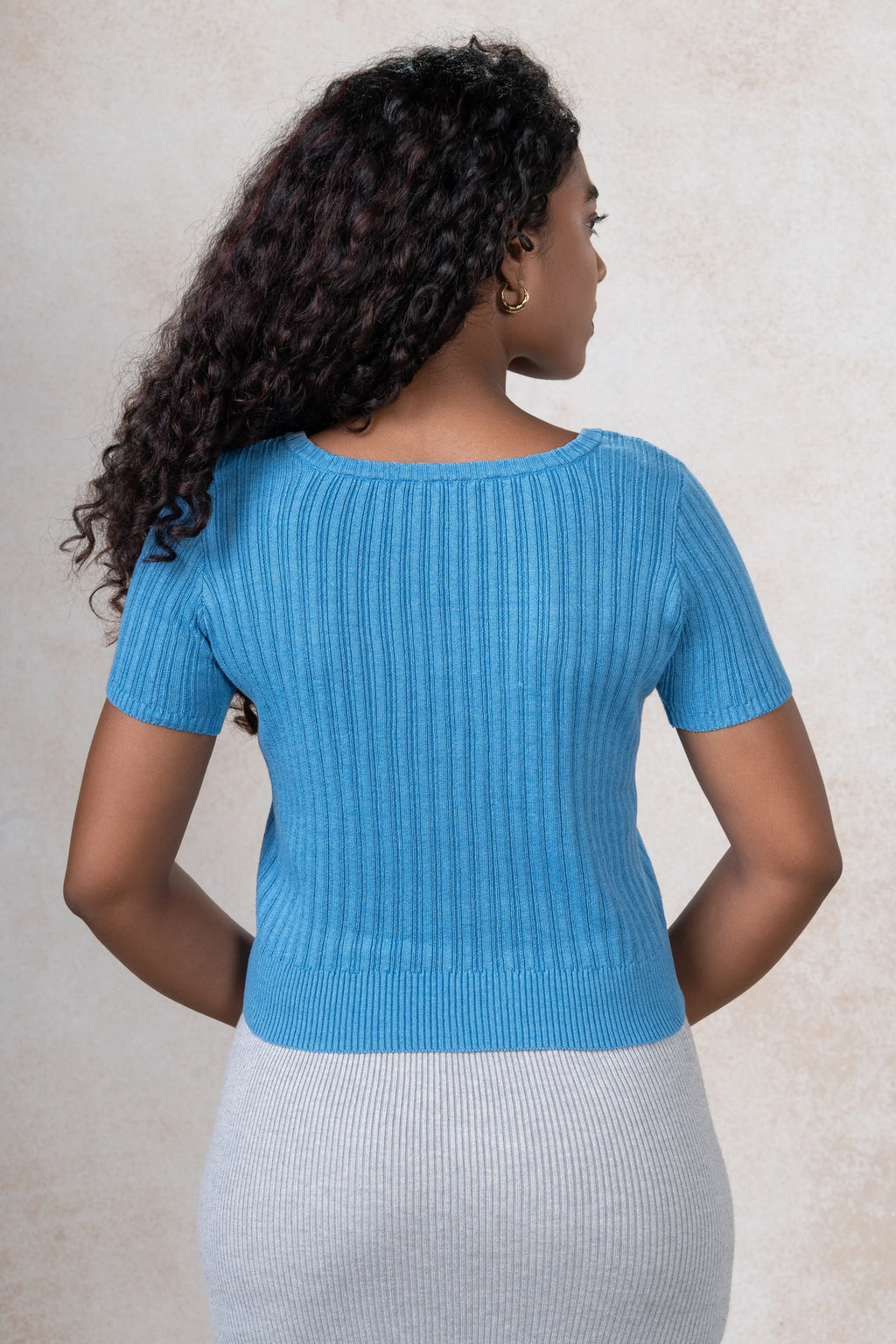 Modern Square Neck Knit Top