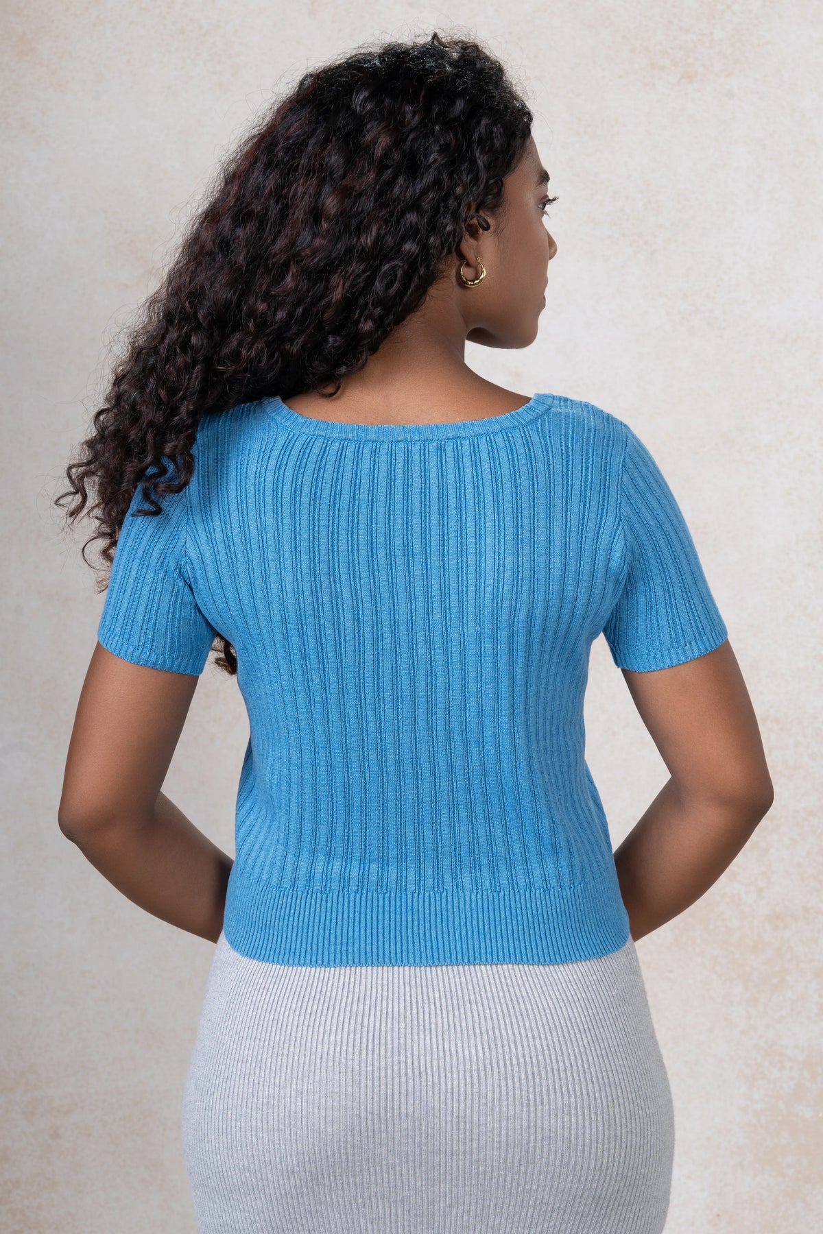 Modern Square Neck Knit Top