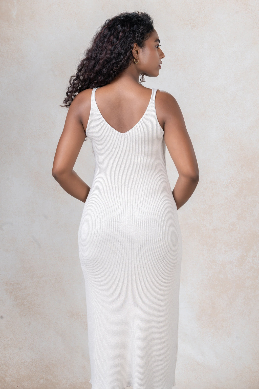 Sleeveless Structured Midi Dress
