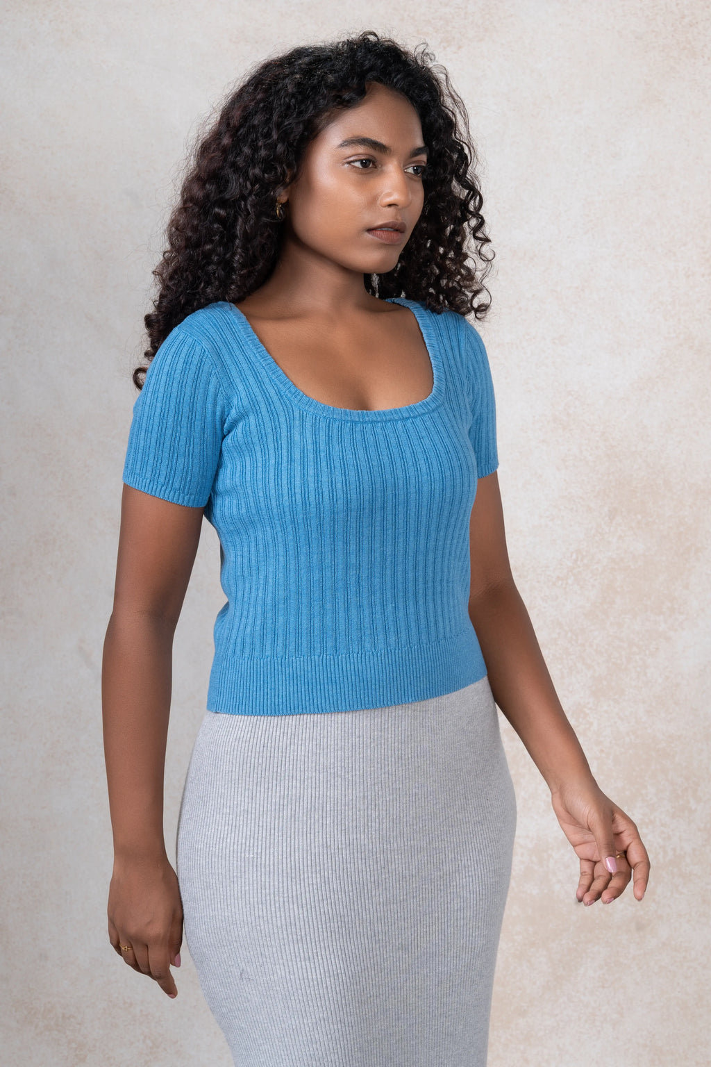 Modern Square Neck Knit Top
