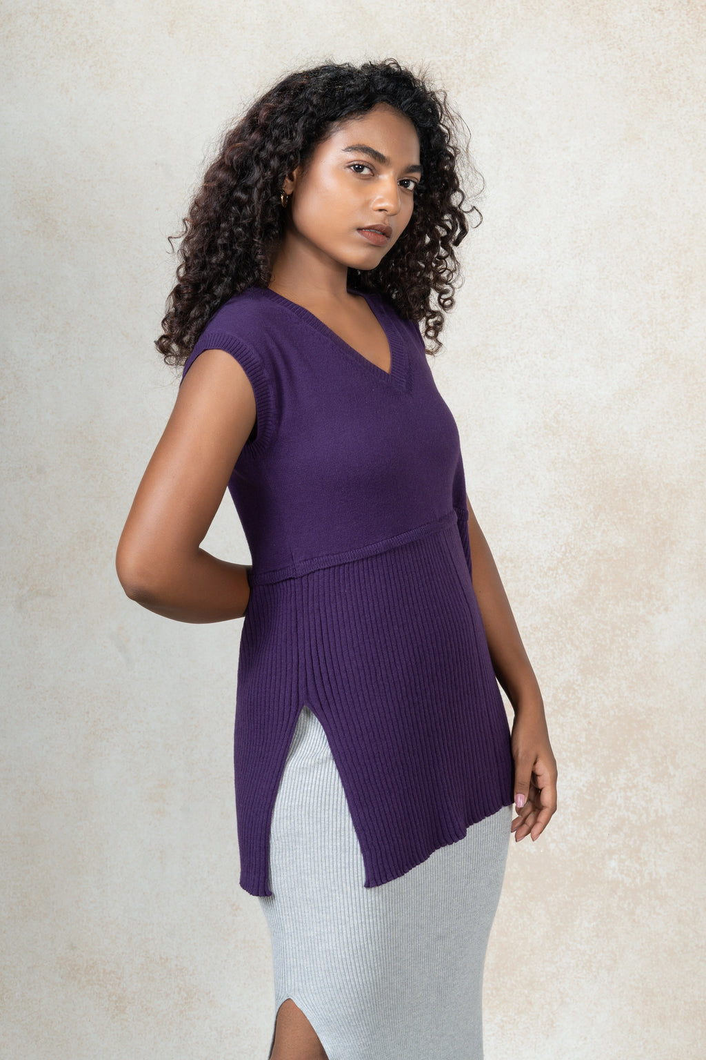 Sleeveless Pleated Knit Top