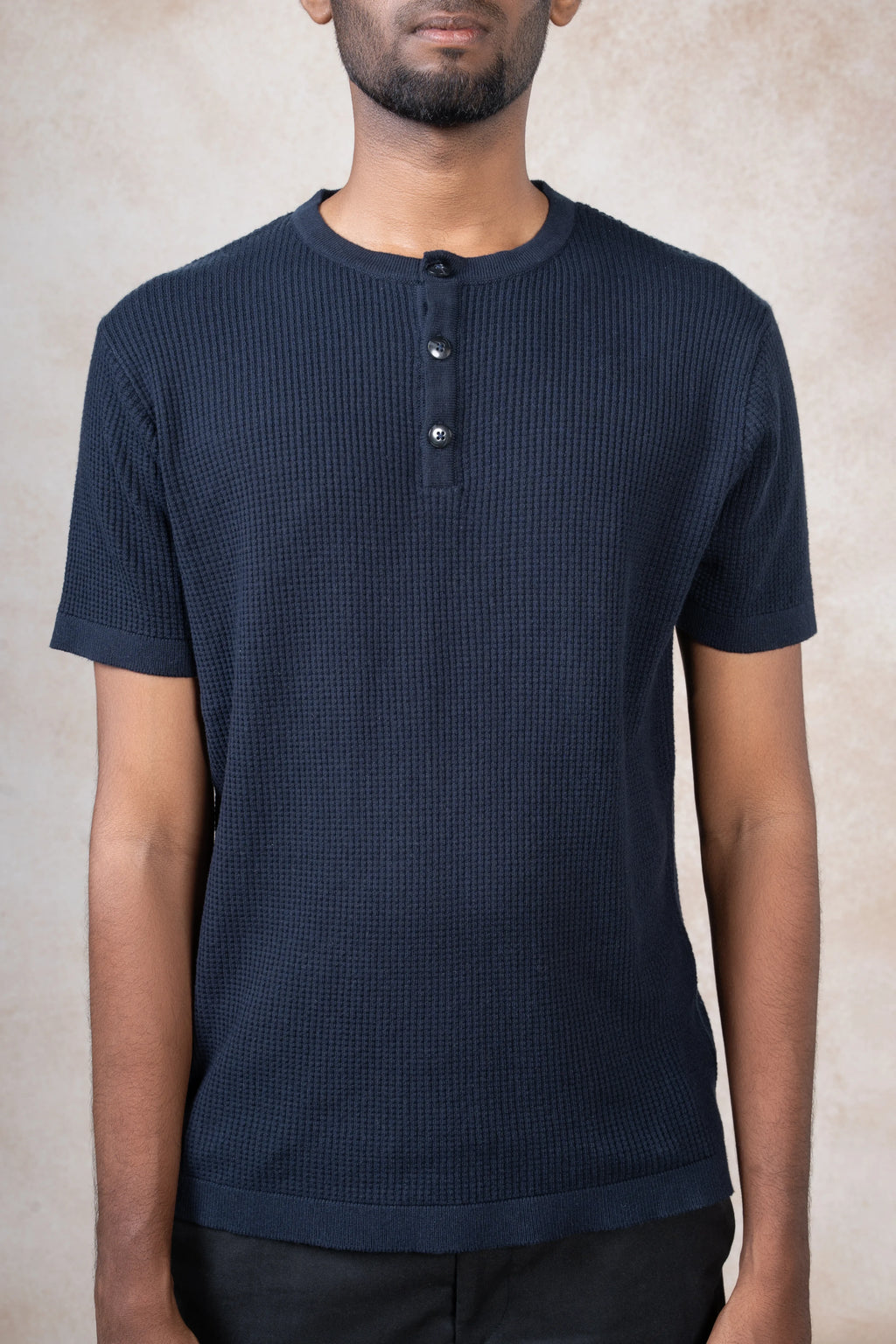 Waffle Knit Henley T-Shirt