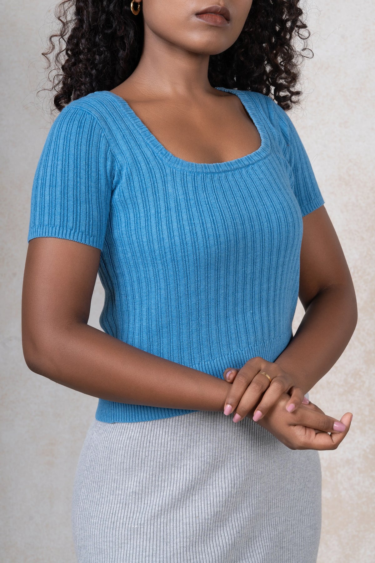 Modern Square Neck Knit Top