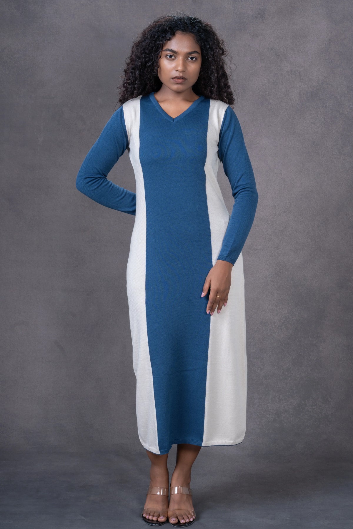 Linear Detail Knit Dress